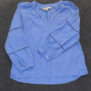 LOFT Blue V-Neck Blouse